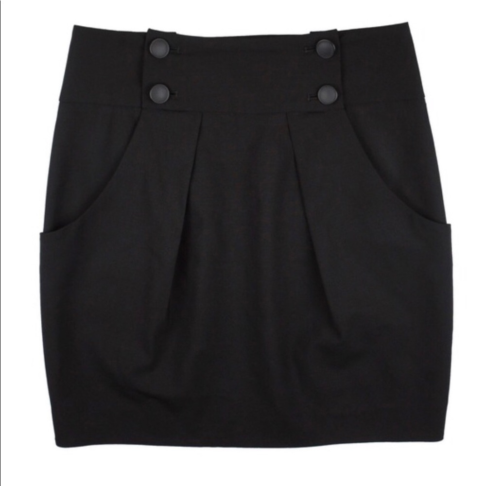 New Black Theory Skirt with Buttons and Pockets